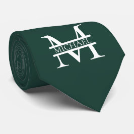 Personalisiertes elegantes Smaragdgrünes Monogramm Krawatte