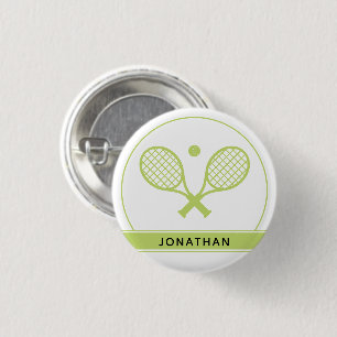 Personalisiertes Elegantes Tennis Racket und Ball Button