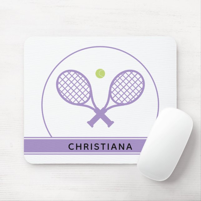 Personalisiertes Elegantes Tennis Racket und Ball  Mousepad (Mit Mouse)