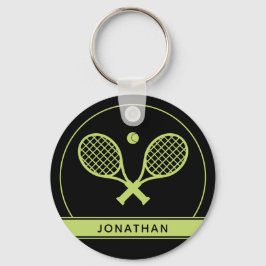 Personalisiertes Elegantes Tennis Racket und Ball  Schlüsselanhänger