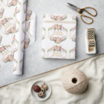 Personalisiertes Elegantes Watercolor Florenz Geschenkpapier<br><div class="desc">Personalisierte Elegant Watercolor Floral Girly Chic Wrapping Paper Geschenkwrap verfügt über einen hübschen Goldrahmen mit Aquarellfarben-Blume und Ihren personalisierten Namen in der Mitte. Personalisieren Sie diese,  indem Sie den Text in dem dafür vorgesehenen Textfeld bearbeiten. Entworfen von ©Evco Studio www.zazzle.com/store/evcostudio</div>