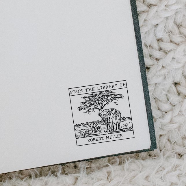 Personalisiertes Elephant-Buchzeichen Gummistempel (Von Creator hochgeladen)