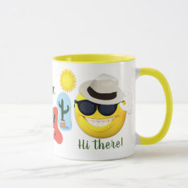 Personalisiertes Emoji mit Sun-Hut mit Cacti Tasse