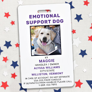Personalisiertes Emotionale Unterstützung Dog Foto Ausweis