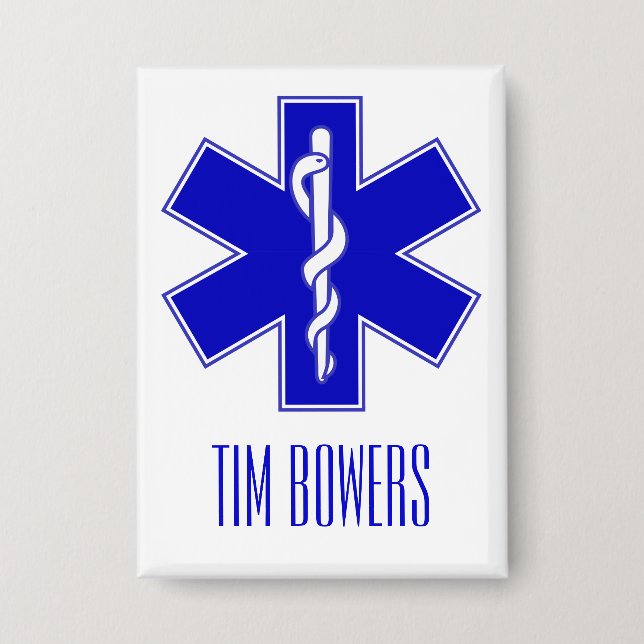 Personalisiertes EMT-Star of Life-Symbol Button (Vorderseite)
