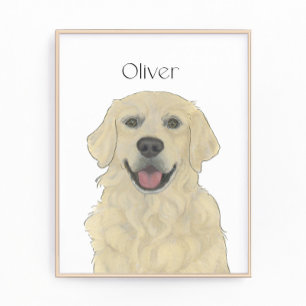 Personalisiertes Englisch Golden Retriever Dog Art Fotodruck