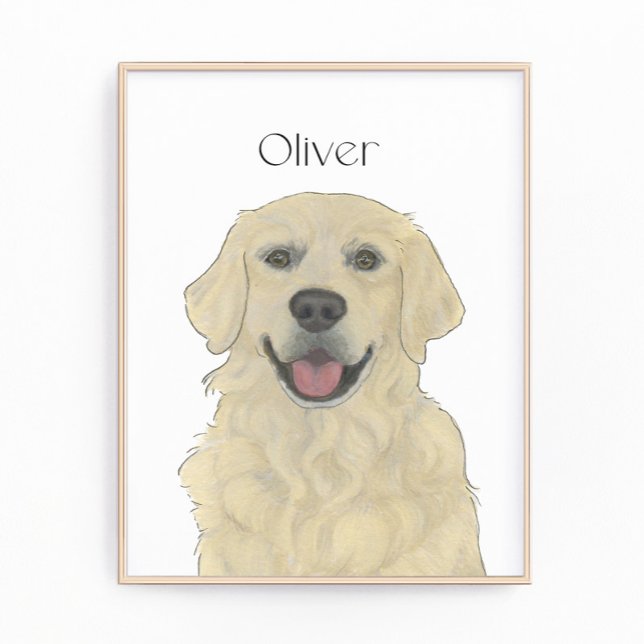 Personalisiertes Englisch Golden Retriever Dog Art Fotodruck (Von Creator hochgeladen)