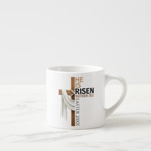 Personalisiertes Er ist auferstanden Vintage-Oster Espressotasse
