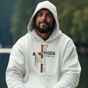 Personalisiertes Er ist auferstanden Vintage-Oster Hoodie