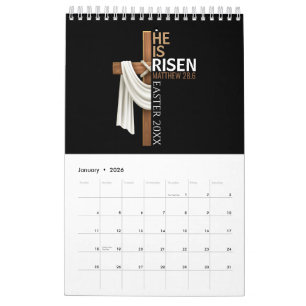 Personalisiertes Er ist auferstanden Vintage-Oster Kalender