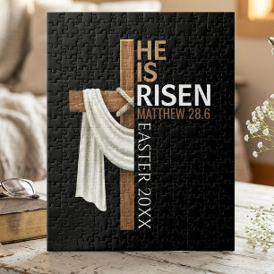 Personalisiertes Er ist auferstanden Vintage-Oster Puzzle