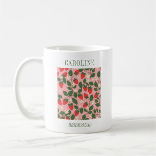 Personalisiertes Erdbeer-Brautjungfer-Geschenk Vin Kaffeetasse