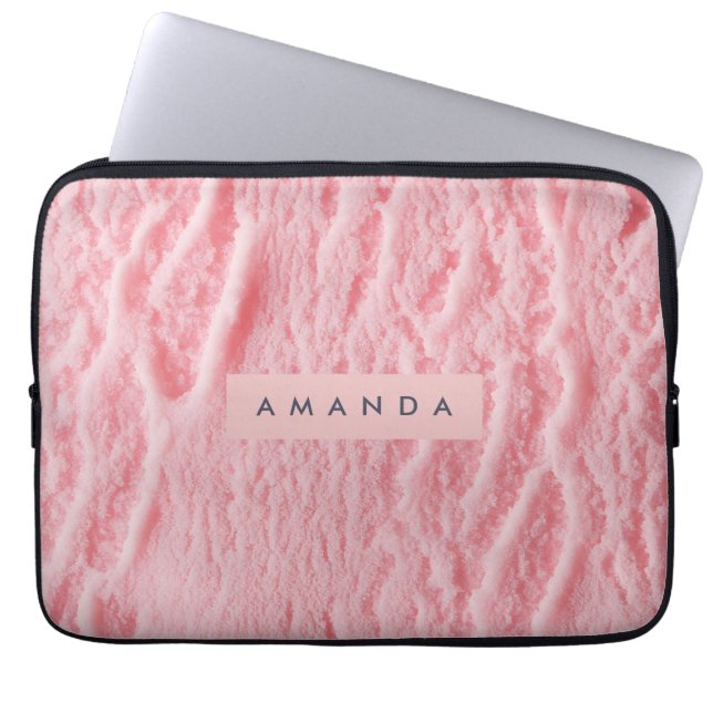 Personalisiertes Erdbeer-Eiscremedesign Laptopschutzhülle (Vorderseite)