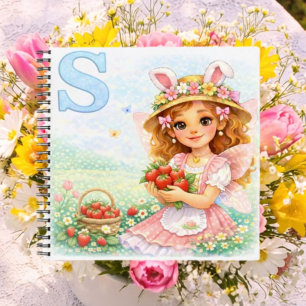 Personalisiertes Erdbeer-Geschenk für Mädchen Notizbuch