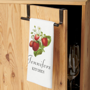 Personalisiertes Erdbeeren-Küchenhandtuch Erdbeere Geschirrtuch