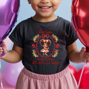 Personalisiertes Erdbeerkleid Schwarzes Baby Mädch T-shirt