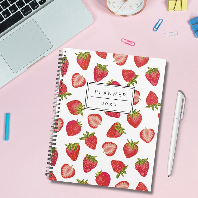 Personalisiertes Erdbeermuster 2023 Planer (Strawberry pattern planner)