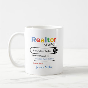 Personalisiertes Ergebnis der besten Makler-Suche Kaffeetasse