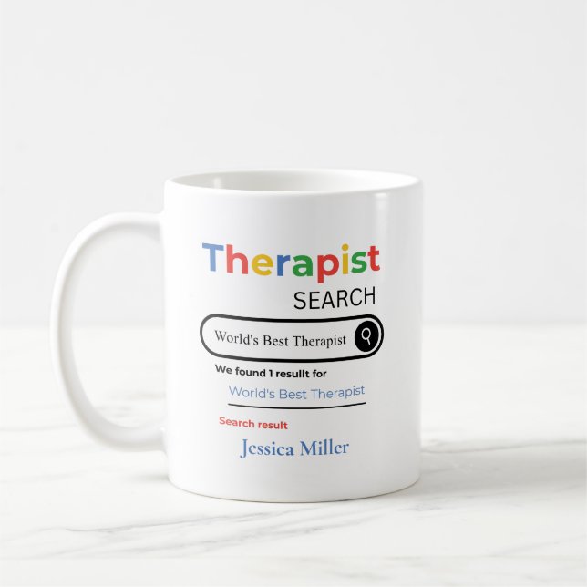 Personalisiertes Ergebnis der weltbesten Therapeut Kaffeetasse (Links)