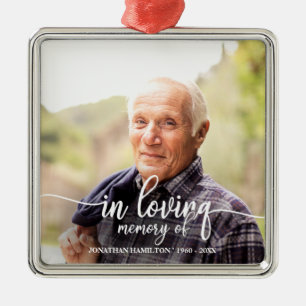 Personalisiertes Erinnerungsfoto In Loving Memory Ornament Aus Metall