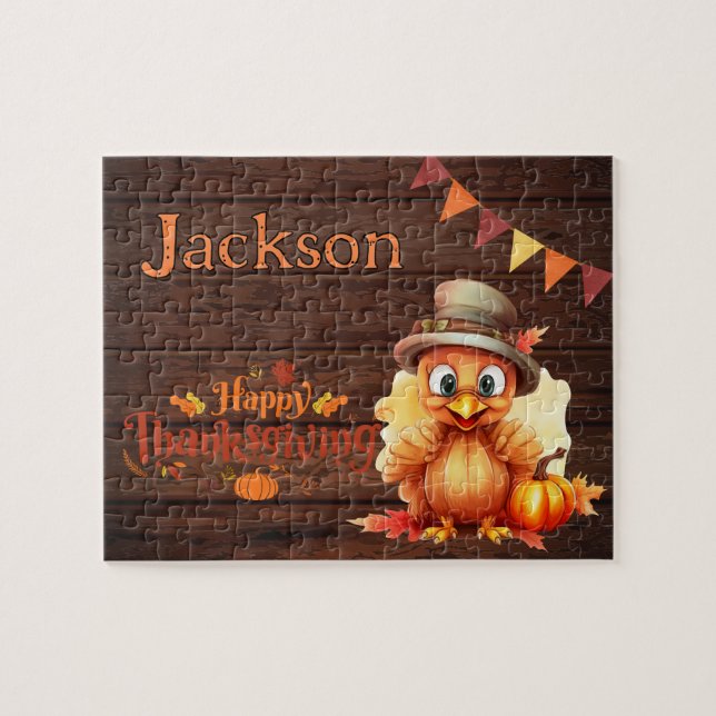 Personalisiertes Erntedank-Kindernamen-Puzzle Puzzle (Horizontal)