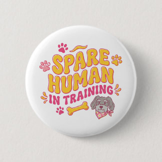 Personalisiertes Ersatzmenschen-Hund mit Namen Button