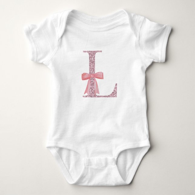 Personalisiertes erstes Baby Girl "L" Baby Strampler (Vorderseite)