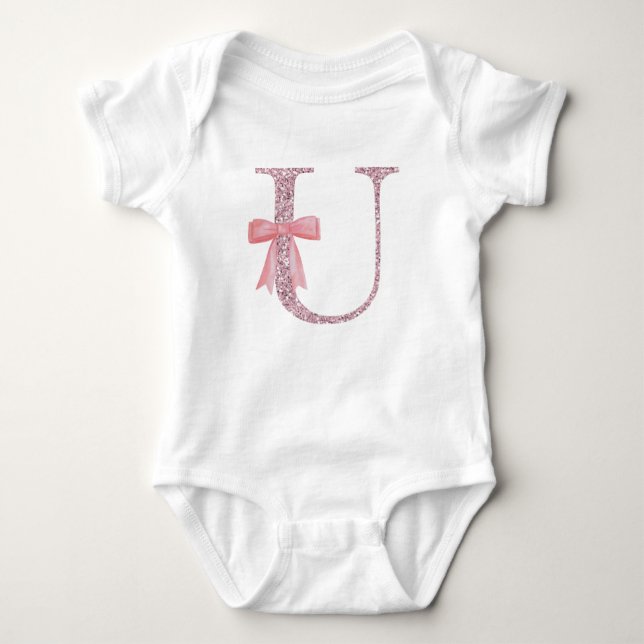 Personalisiertes erstes Baby Girl "U" Baby Strampler (Vorderseite)