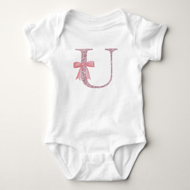 Personalisiertes erstes Baby Girl "U" Strampler (Vorderseite)