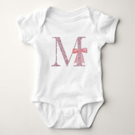 Personalisiertes erstes Baby Mädchen "M" Baby Strampler