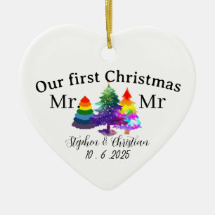 Personalisiertes erstes Weihnachten als Mrs & Mrs  Keramik Ornament