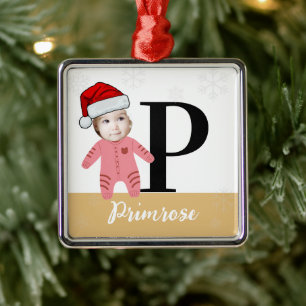 Personalisiertes erstes Weihnachten des Babys Anfa Ornament Aus Metall