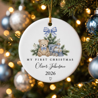 Personalisiertes erstes Weihnachten des Babys Keramik Ornament