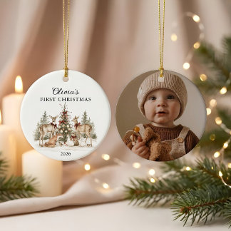 Personalisiertes erstes Weihnachten des Babys Keramik Ornament