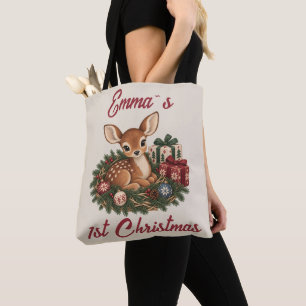 Personalisiertes erstes Weihnachten des Babys Reh