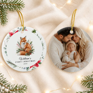 Personalisiertes erstes Weihnachten des Babys Wass Keramik Ornament