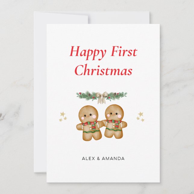 Personalisiertes erstes Weihnachten für Paare (Vorderseite)