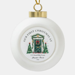 Personalisiertes erstes Weihnachten in unserem neu Keramik Kugel-Ornament