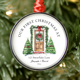 Personalisiertes erstes Weihnachten in unserem neu Ornament Aus Metall