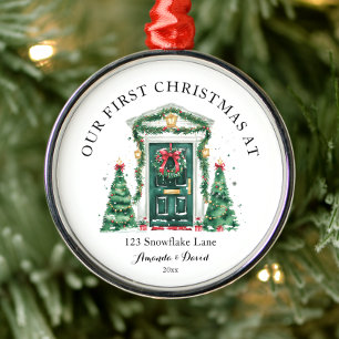 Personalisiertes erstes Weihnachten in unserem neu Ornament Aus Metall