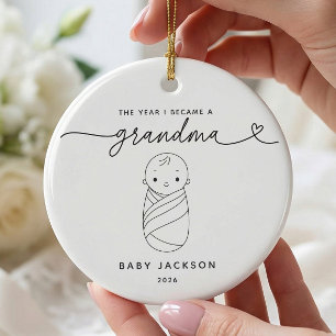 Personalisiertes Erstmals-Oma-Weihnachtsbaumanhäng Keramik Ornament