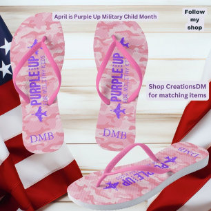 Personalisiertes Erwachsenes Lila Hoch Militär Kin Flip Flops