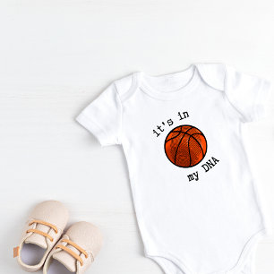 Personalisiertes Es steckt in meiner DNA Basketbal Baby Strampler