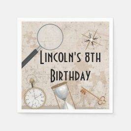 Personalisiertes Escape Room Geburtstagsparty Napk Serviette