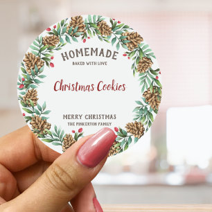 Personalisiertes Essen Frohe Weihnachtsfeier Runder Aufkleber