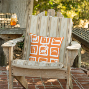 Personalisiertes Essen Schlafen Orange Pillow Kissen Für Draußen