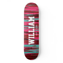 Personalisiertes Est  Farbige Abstrakte Rot & Pink