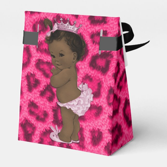 Personalisiertes Ethnic Princess Baby Leopard Must Geschenkschachtel (Rückseite)