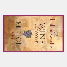 Personalisiertes Etikett für Weinflaschen Rechteckiger Aufkleber