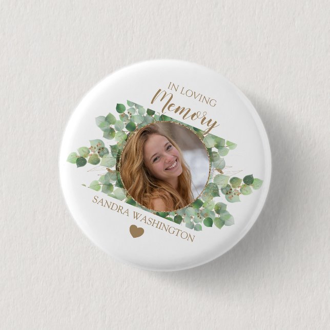 Personalisiertes Eukalyptus-Foto Button (Vorderseite)